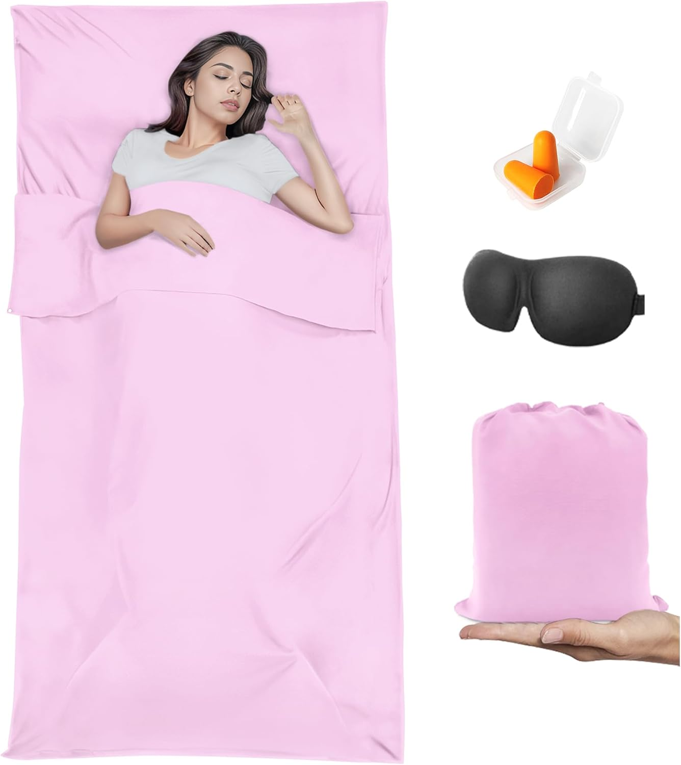 Sleeping Bag Liner Camping & Travel Sheets for Adults - Hostels & Traveling Sleep Sack