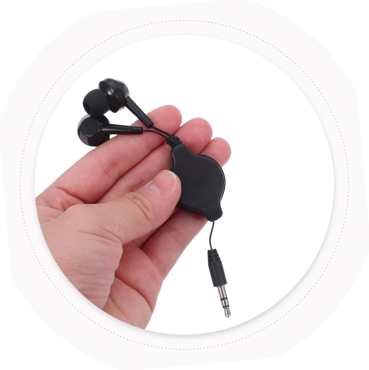 Homoyoyo 2Pcs Double-Pull Retractable Earphones Portable Retractable Wired Earphones Ear Headphones for Running and Exercise image number 3