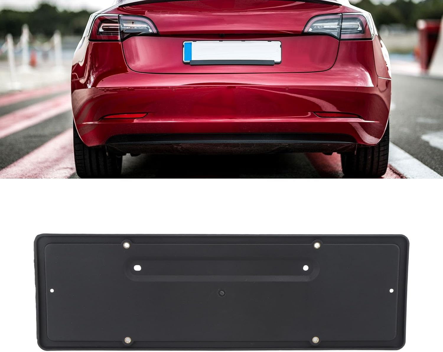 Rear License Plate for Model 3 / Y, 113898200A Rear License Plate Holder Mounting Bracket for Tesla Model 3 2017 to 2023 for Model Y 2021 to 2023, Car Number Holder Accessories image number 3