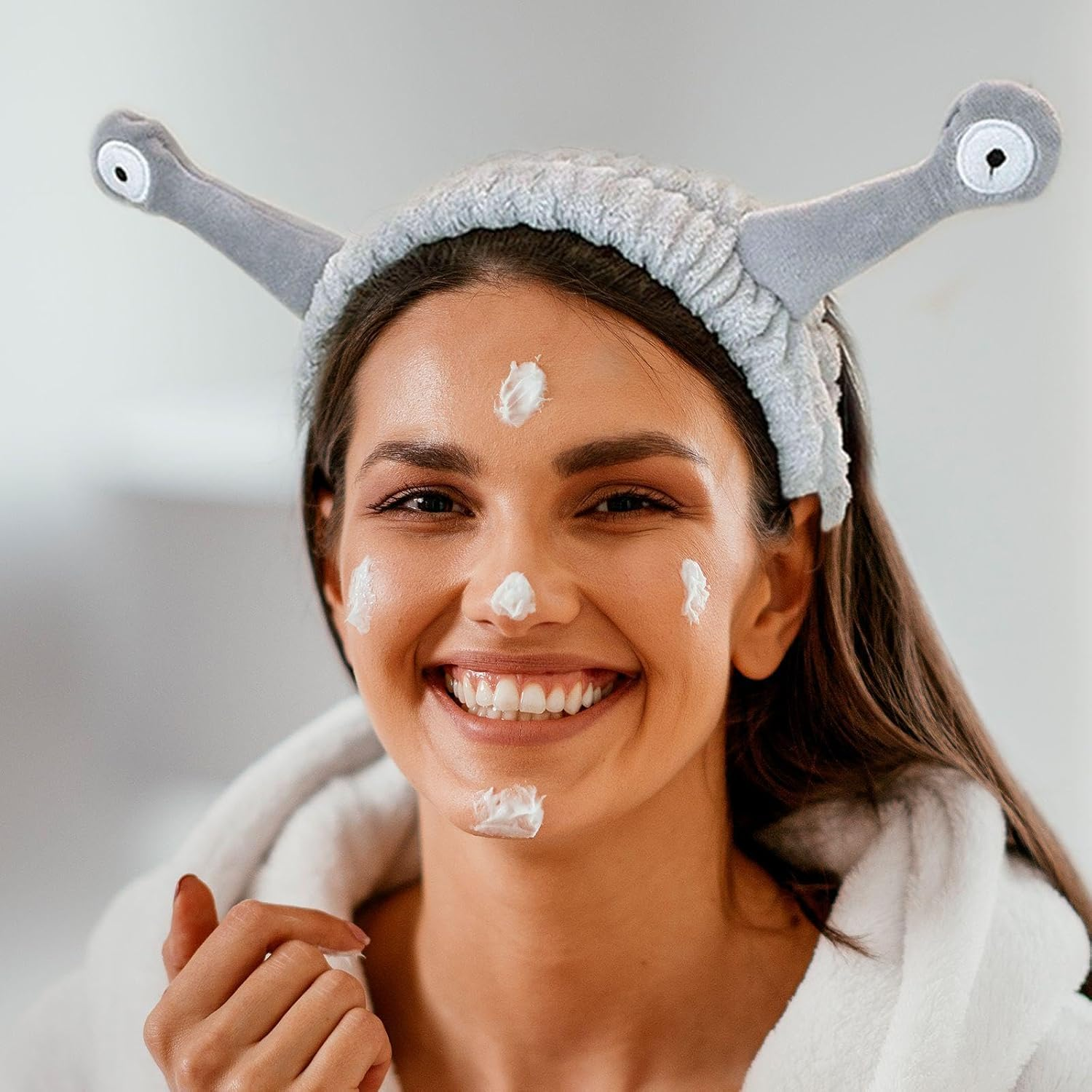 Pack of 2 Snail Hair Band, Firm Skin Care Headband, Creative Face Washing Hairband, Women'S Cute Plush Headband, Funny Elastic Headband, Hairstyle Decoration image number 3