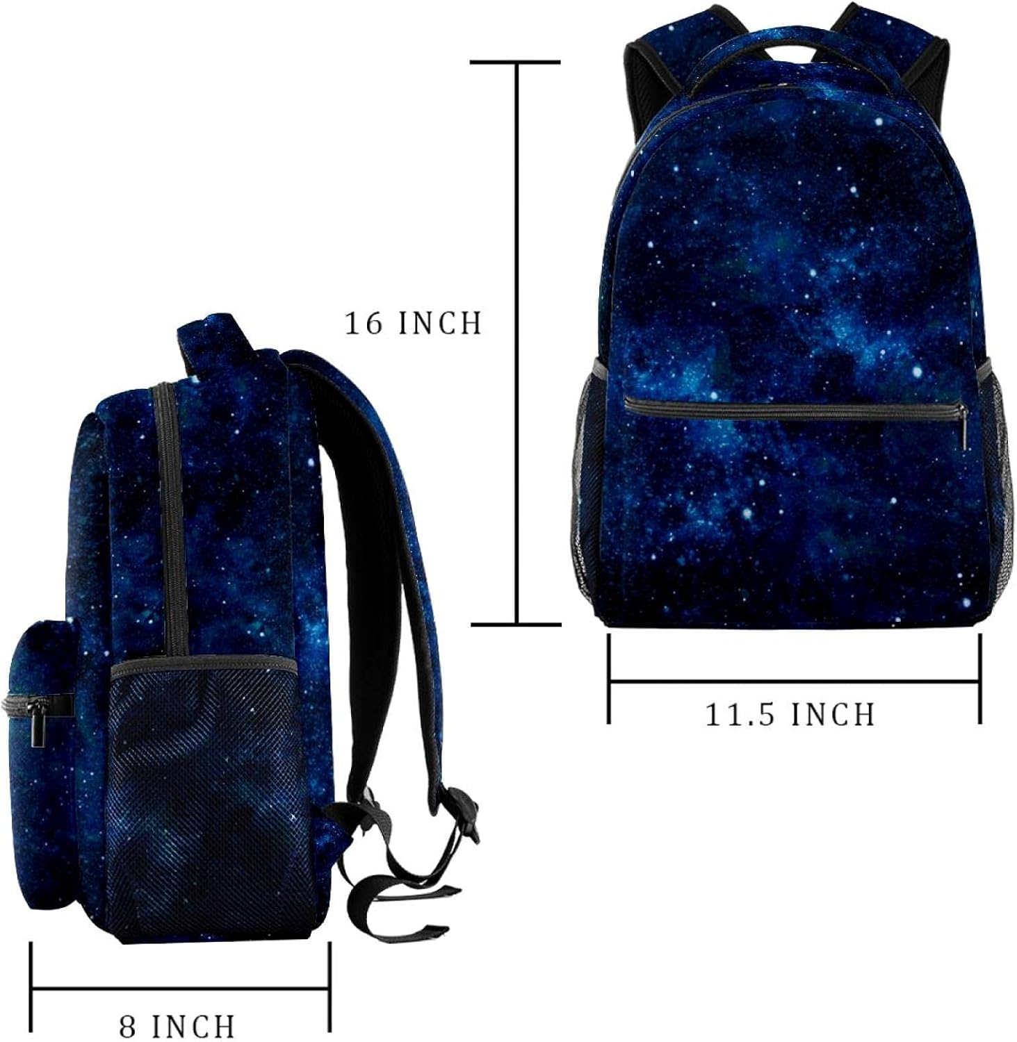 Milky Way on the Space Backpack Students Shoulder Bags Travel Bag College School Tote Backpacks image number 3