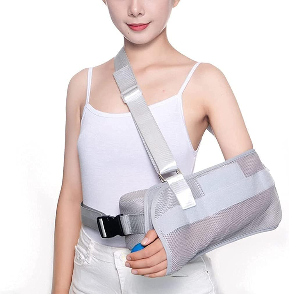 Arm Sling, Adjustable Shoulder Immobilizer for Injury Support, Rotator Cuff Sling Immobilizer Brace with Abduction Pillow Post-Op Shoulder Arm Brace, Universal (Gray)