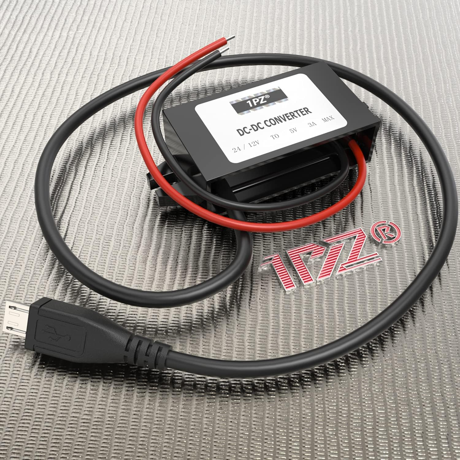 1PZ WBC-V51 15W DC-DC Buck Converter, 8-22V to 5V 3A Step-Down Voltage Regulator, Micro USB Output, Waterproof & Shockproof for Car Devices, GPS, LED, MP3, DVD