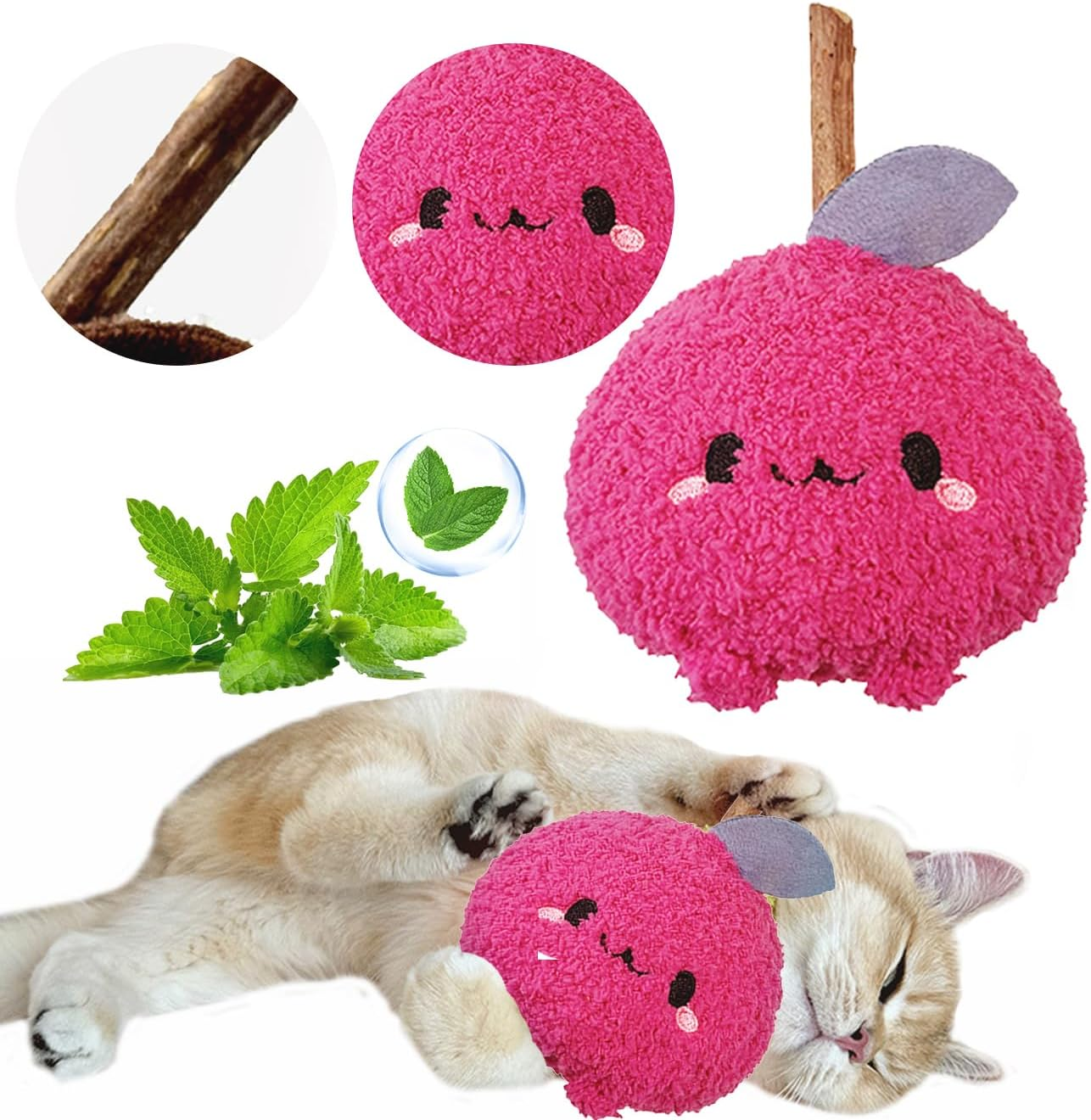 Durable and Interactive Cat Teething Silvervine Stick Toys: Chewing Stick, Grinding Teeth Rod, and Chewable Cat Doll for Your Pet'S Entertainment (Onion Red)