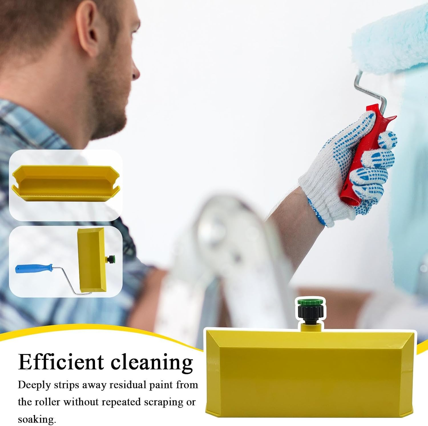 Tuxuseo Paint Roller Cleaning Device, Professional Paint Removal Tool, Reusable Cleaning Device for Users