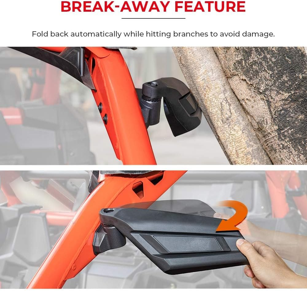 Kemimoto X3 Mirrors, Side View Mirrors Compatible with 2017-2025 Can Am Maverick X3 & Max RS DS Turbo RR, Rear View OEM Replace #715002898 image number 2