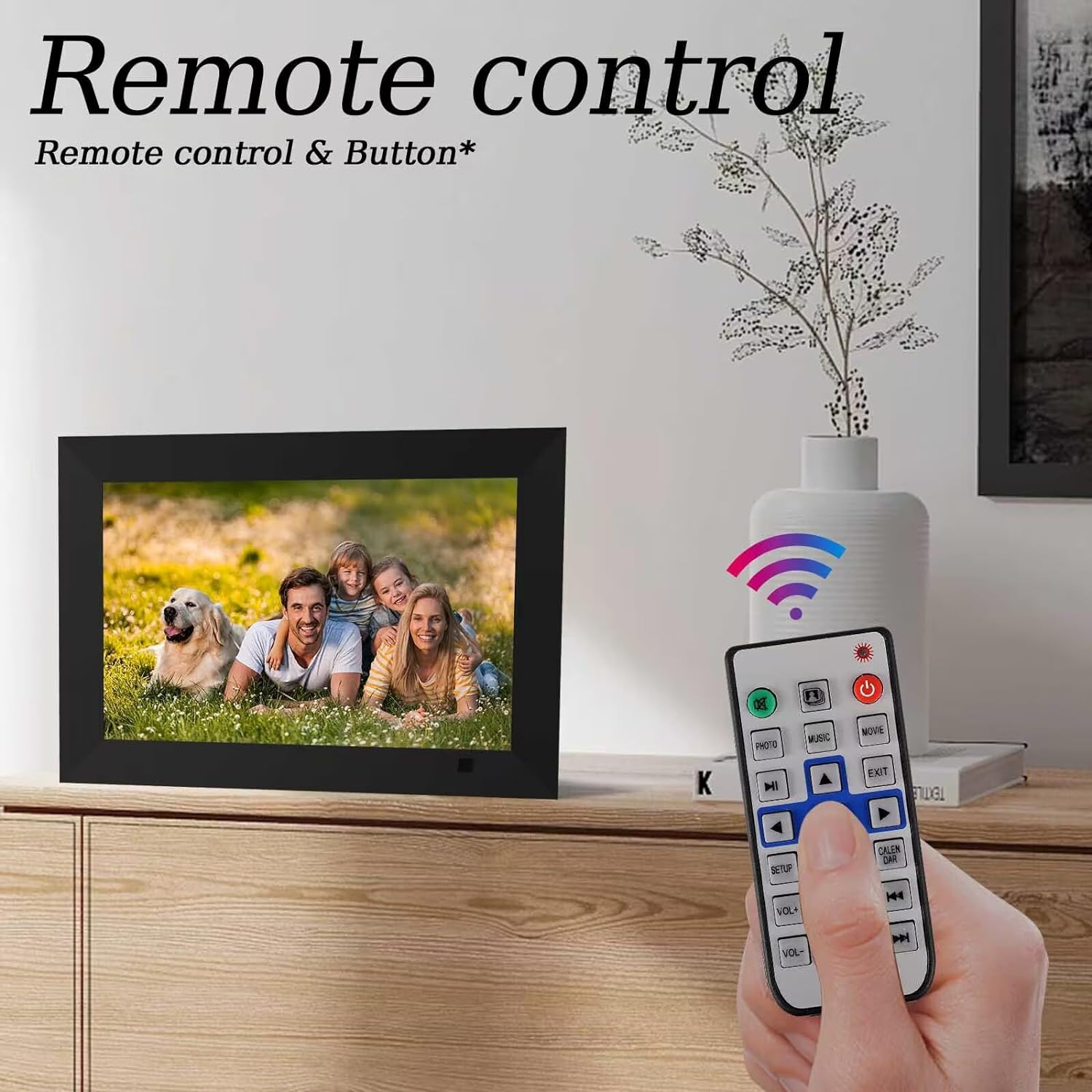 Digital Photo Frame, 10.1 Inch Remote Control Digital Picture Frame 1280*800 IPS High Resolution 16:10 Display, Electronic Picture Frame Support Auto-Rotate/Image Preview /Video /Calendar Clock image number 4