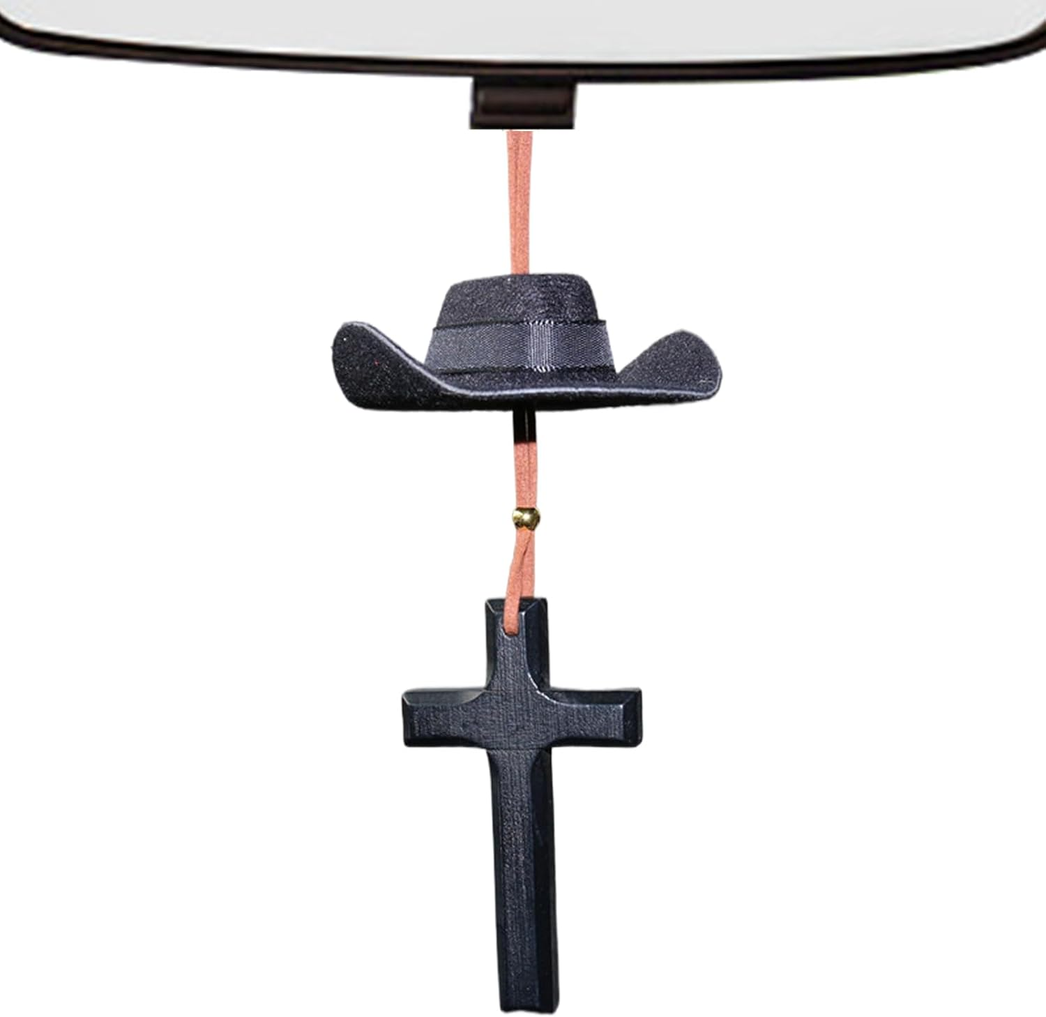 Western Car Decor,Car Charm Cowboy Hat Mirror Ornament - Rear View Mirror Accessories, Western Oxford Cloth Ornament Miniature for Auto Home Decorations image number 1