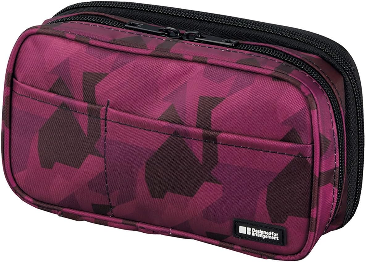 LIHIT LAB Large Capacity Double Zipper Pencil Case for School Office College, Big Capacity 6 Compartments Pencil Bag Holder Adults Teen Boys Girls, Travel Cosmetics Storage, Ice Gray Camo (A7555-135) - Gray Camo image number 4