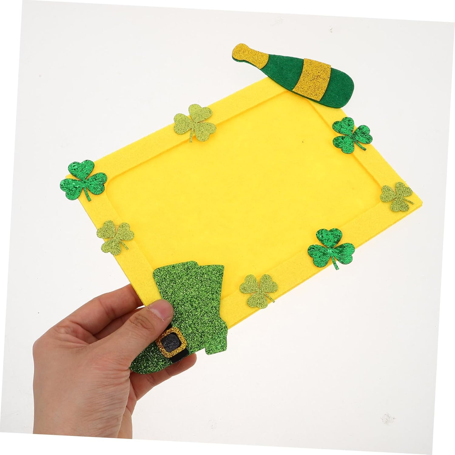 DIY Patrick'S Day Photo Frame with Green Shamrock Pattern Unfinished Craft Frame for Decoration for Home and Office Festive Displays image number 1
