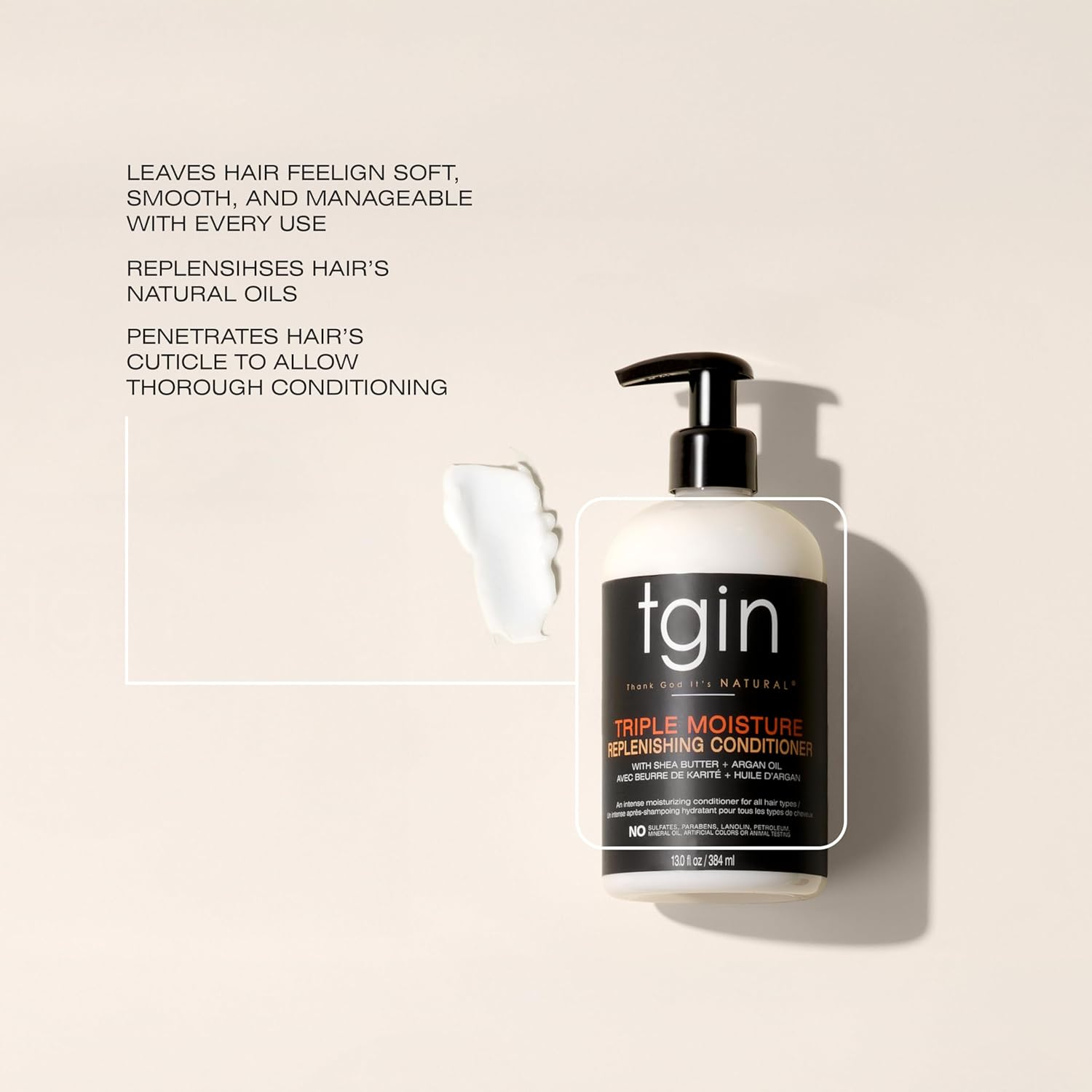 Tgin Triple Moisture Replenishing Conditioner for Natural Hair, 13Oz