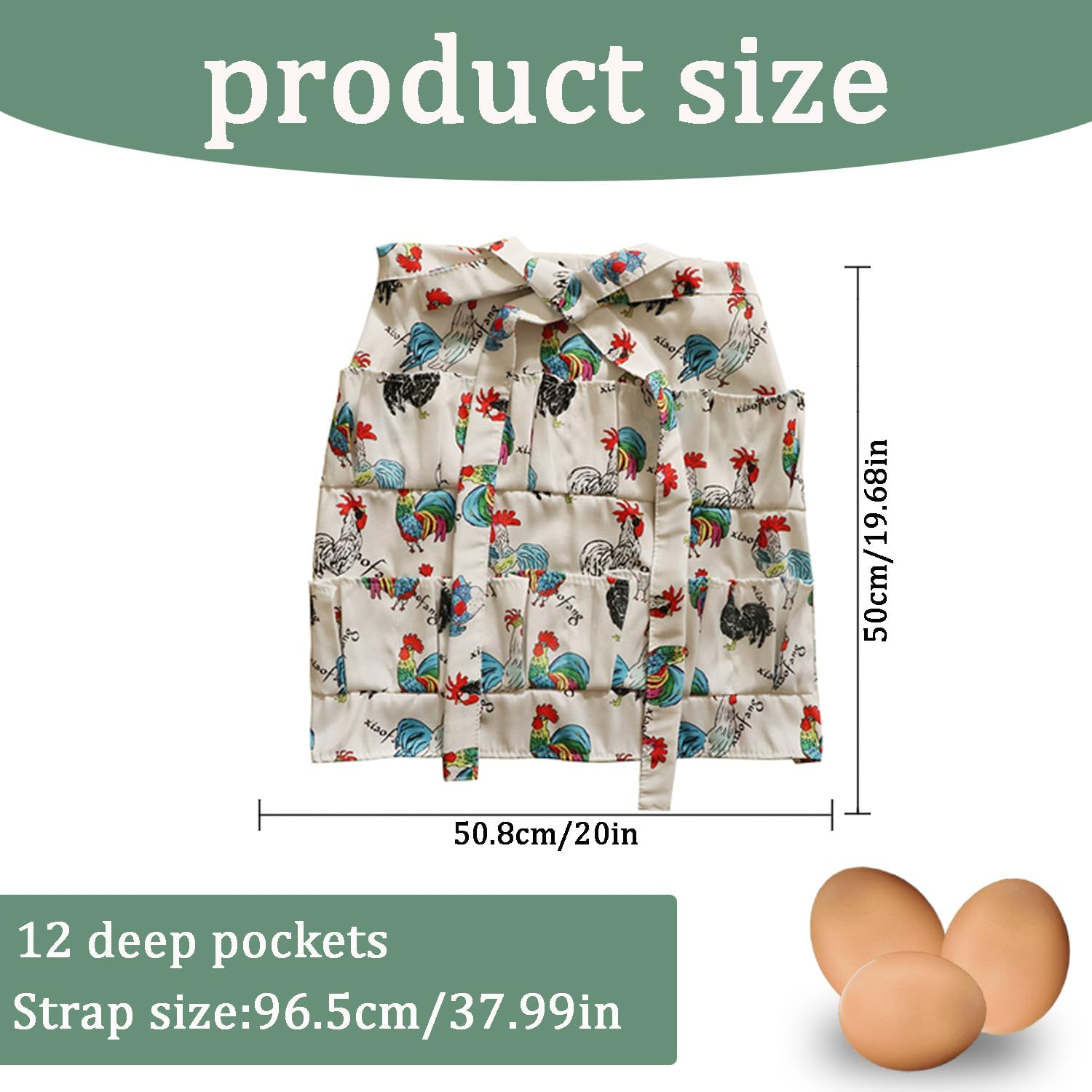 Egg Apron for Collecting Eggs Durable Canvas Chicken, Duck & Goose Egg Collection Apron for Home Use Ideal for Farmhouse Kitchens, Restaurant Settings, and Family Activities image number 6