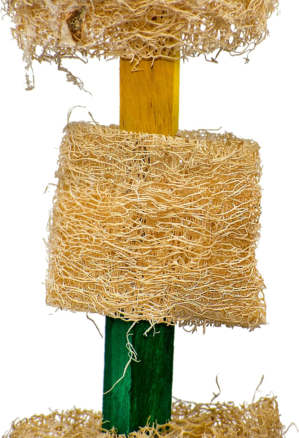 PETZOO Playful Wooden Colorful Hanging Chewable Toy for Big Birds, Macaw, African Grey Pet Toy, Parrot, Budgies, Hamster Cage Accessories, Resting Toy & Wooden Training Aid for Bird & Parrots