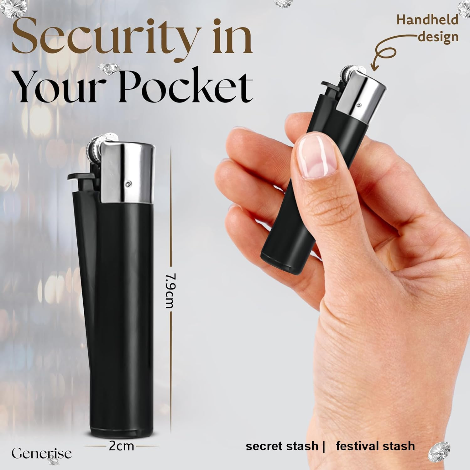 Genrise Stash Lighter Secret Stash Diversion Lighter with Hidden Storage Secret Compartment Safe for Diversion and Hiding Private Items at Home, Festivals, Car, Travel Etc (Black) image number 6