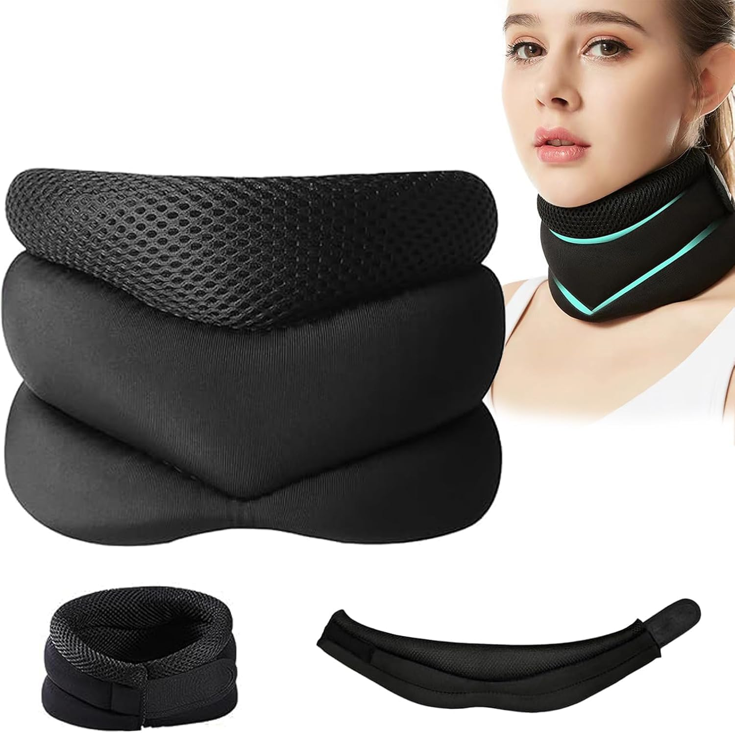 2025 New Type Neck Brace,Soft Foam Neck Collar for Sleep,Neck Pain Relief and Support, Relieves Pressure in Spine for Women Men (Large,42Cm) image number 3