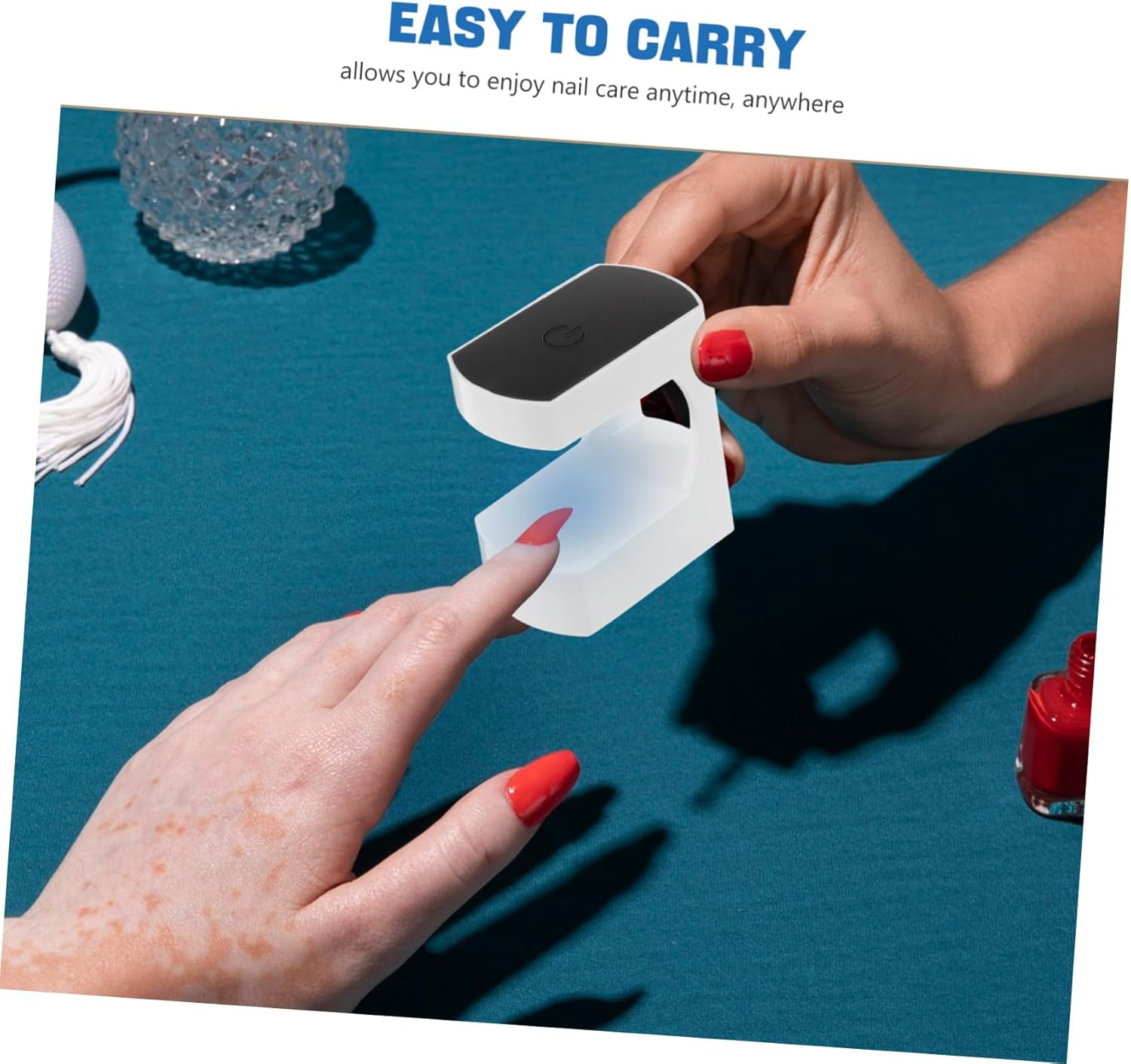 OFFIGAM 2Pcs Mini LED Gel Nails Dryer Lamp Portable USB Single Finger Nail Polish Curing Light Compact for Home Travel Manicure Starters