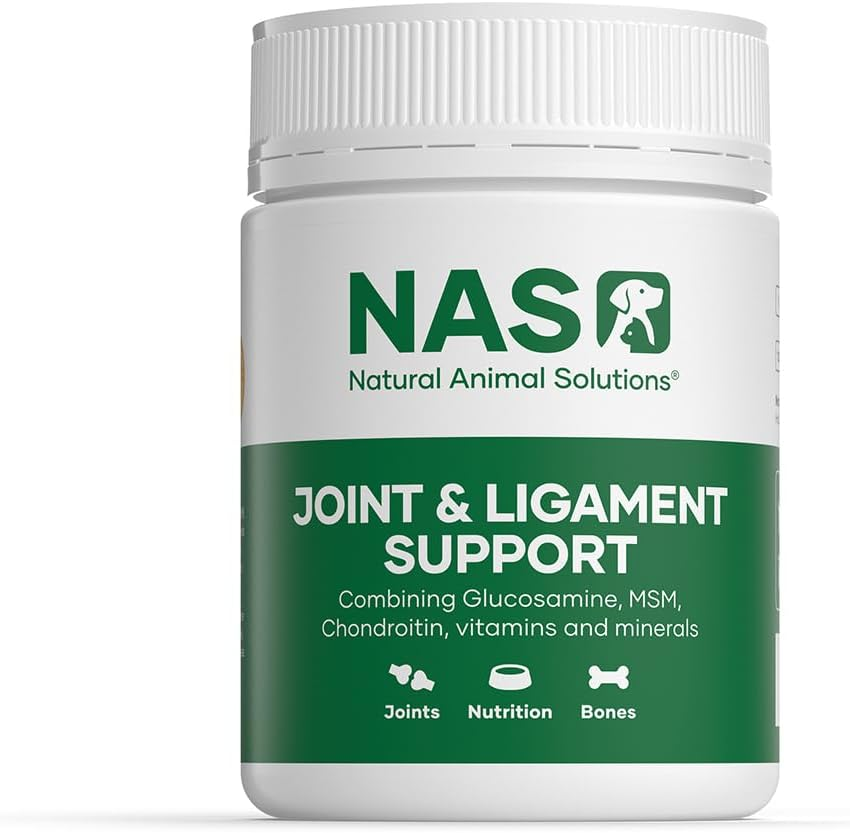 Natural Animal Solutions Joint & Ligament Support - Hip and Joint Supplement for Dogs and Cats. Glucosamine for Dogs Joint Supplement with Chondroitin and MSM, 120G