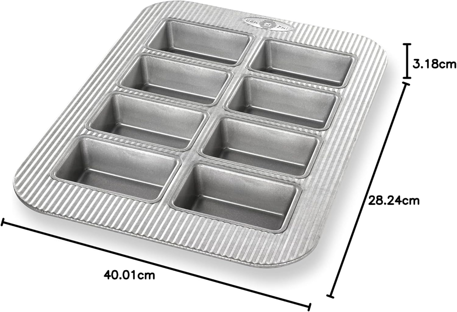 USA Pan Bakeware Aluminized Steel Mini Loaf Pan, 8-Well image number 2