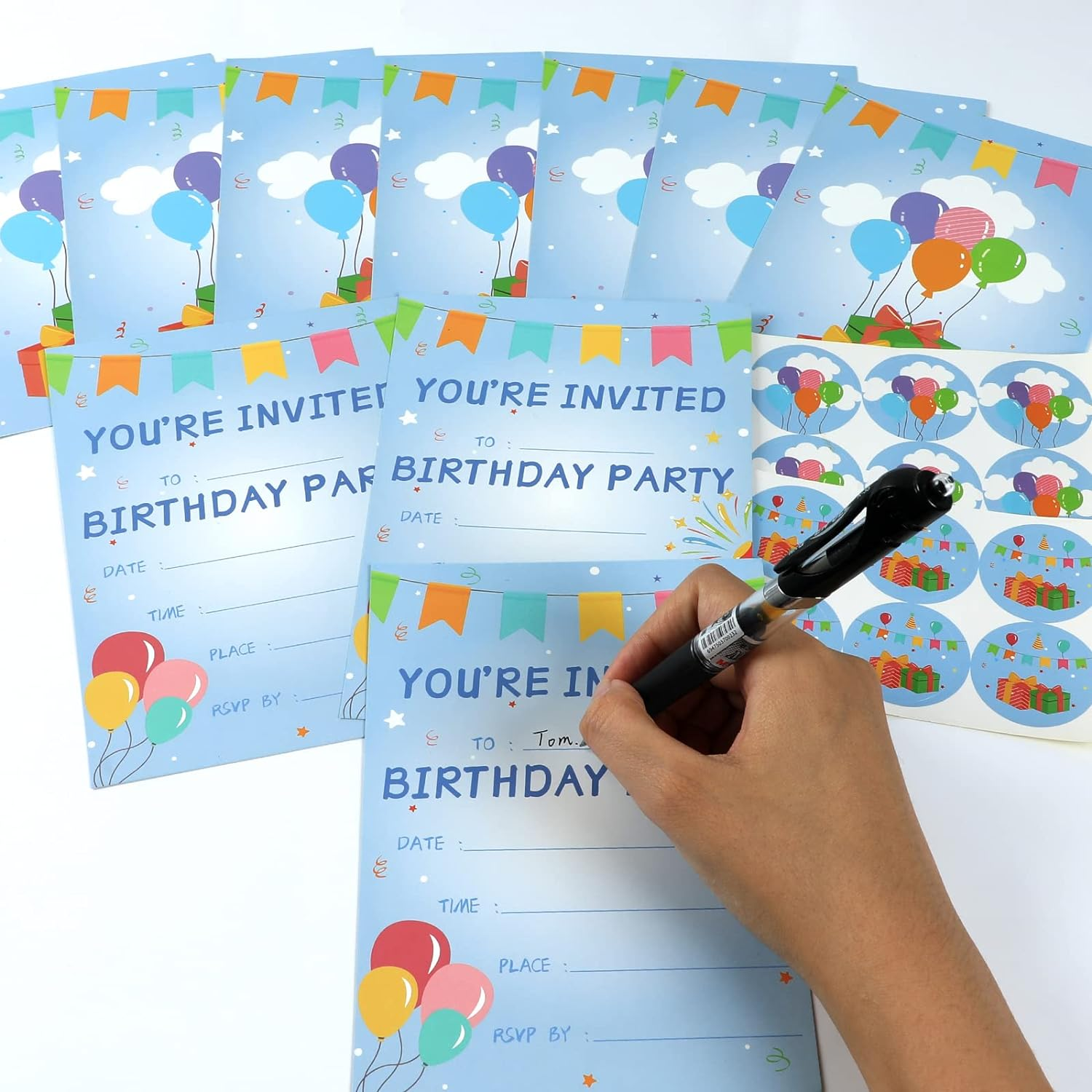 30 Pack Birthday Party Invitations Set Boys Girls Kids Invite Cards with Envelopes Printed Birthday Invitations Supplies with Sticker Labels Decorations for Surprise Party Baby Shower Boys Party image number 6
