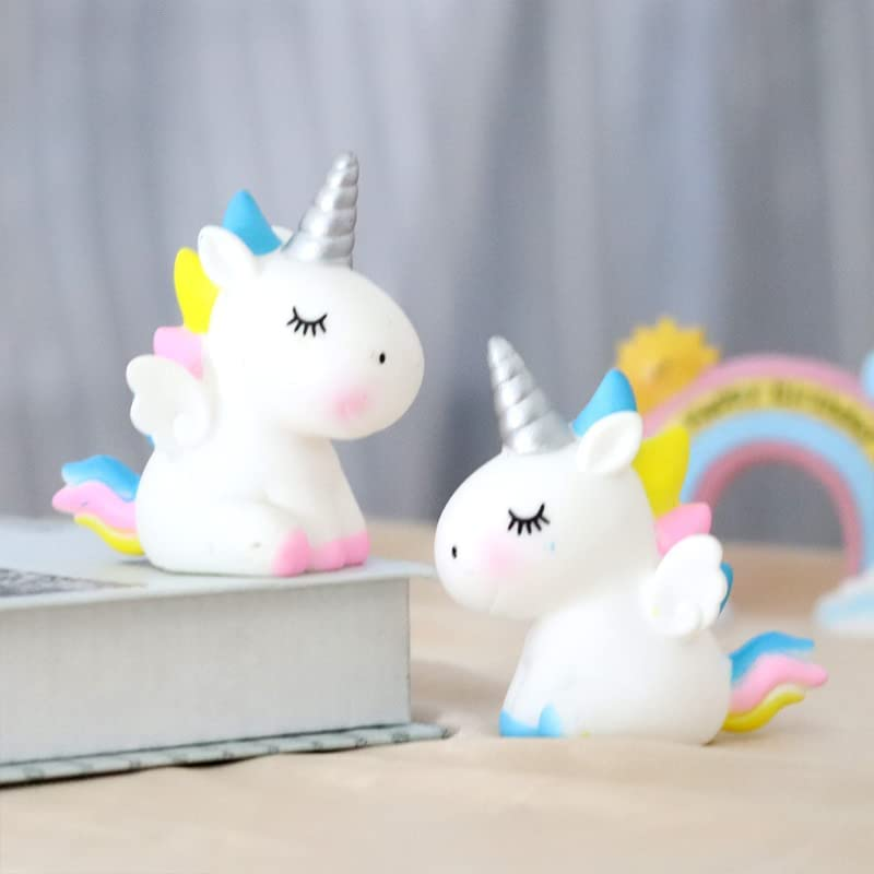 15Pcs Unicorn Cake Topper Kit, Cloud Rainbow Star Balloon Cupcake Toppers for Birthday Party Decorations, Unicorn Cake Decorations for Happy Birthday Cakes image number 6