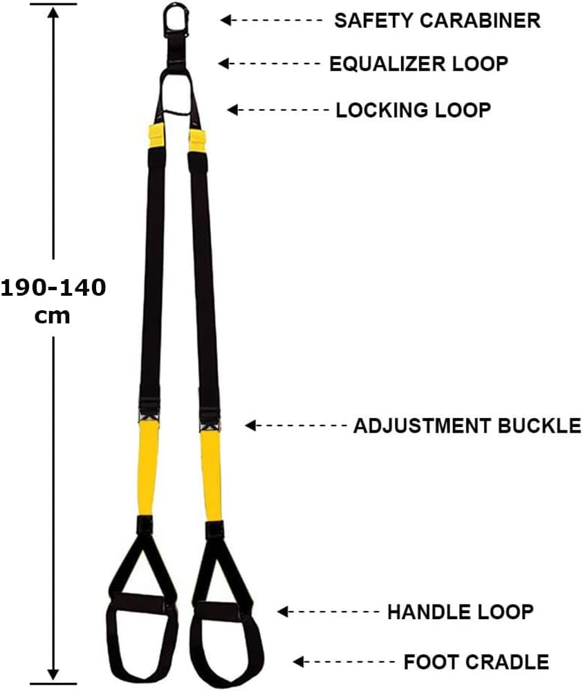 Fitness Suspension Training Straps,With a Breathable Mesh Organizer;Suspension Trainer Kit,Adjustable Fitness Bands, Yoga Resistance Straps, Pull Rope, for Home Gym & Outdoor Full-Body Workout image number 5