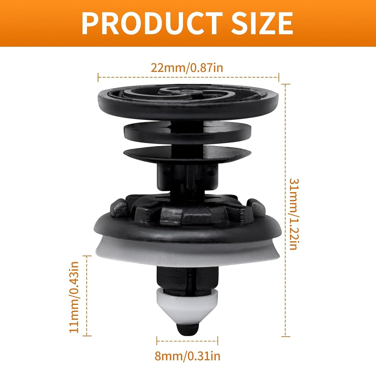 20 PCS Auto Fasteners Door Panel Mounting Clips,Car Interior Door Card Trim Clips with Sealer Replace #7L6-868-243 Compatible with VW Beetle,Audi,Cabrio,Golf,Gti,Jetta,Passat & Touareg,Auto Parts image number 3