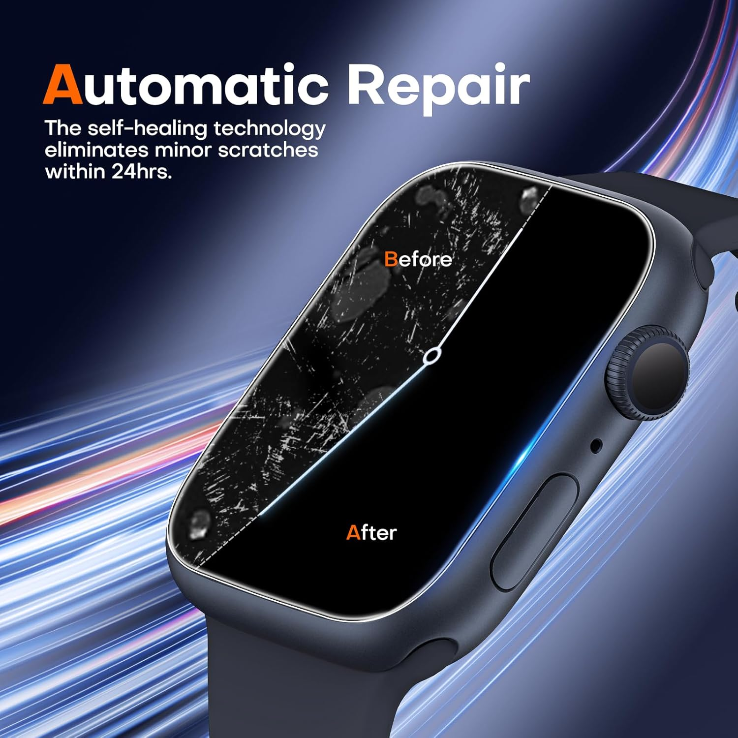 Lϟk 8 Pack TPU Screen Protector for Apple Watch Series 9 8 7 41Mm - Self-Healing anti Scratch 0 Bubble HD Touch Sensitive Upgrade Flexible Film for Iwatch S9 41Mm image number 3