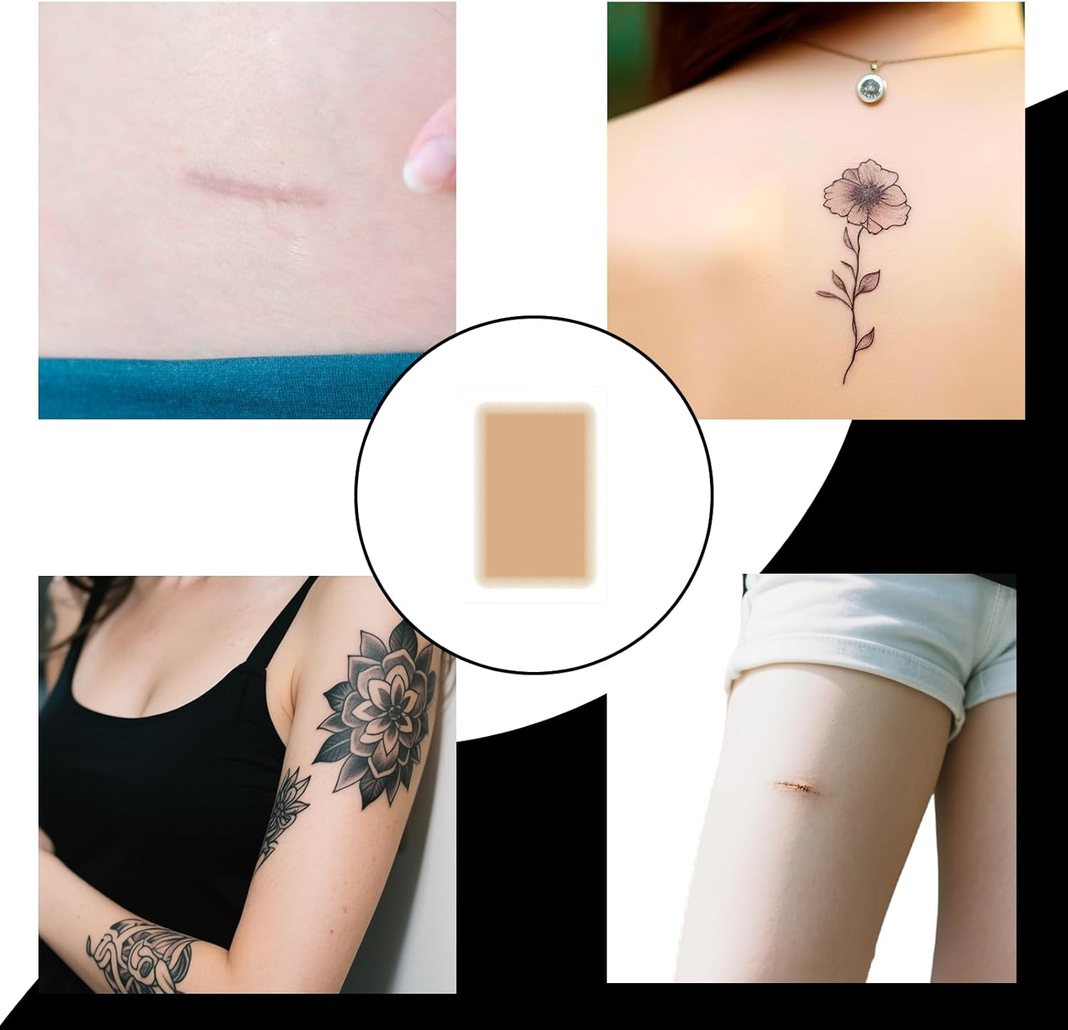 15Pcs Tattoo Cover up Patch, Invisible Waterproof Body Concealer Makeup Sticker, Scar Tape - Natural Looking Cover up Scar and Tattoos, Waterproof Body Concealer (Nature) - Nature image number 3