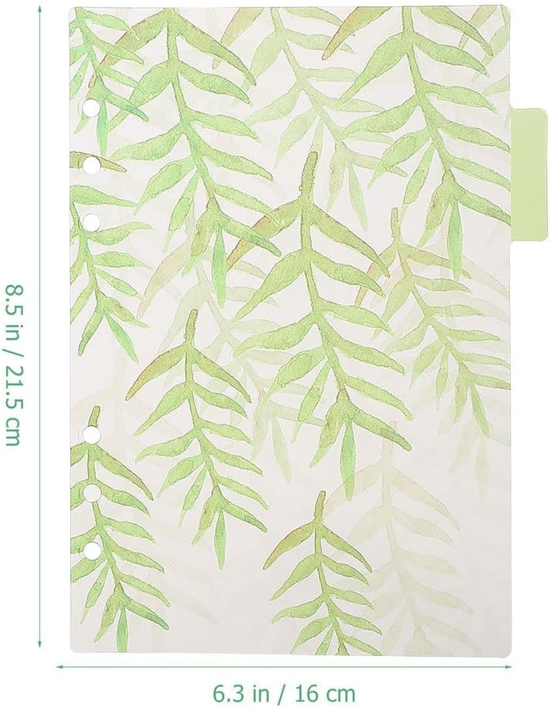 TEHAUX 12Pcs A5 Binder Index Dividers, Assorted Color PP 6-Hole Floral Pattern, Transparent Tab Dividers for Easy Organization, Separation Sheets Ideal for Office and School Use image number 1
