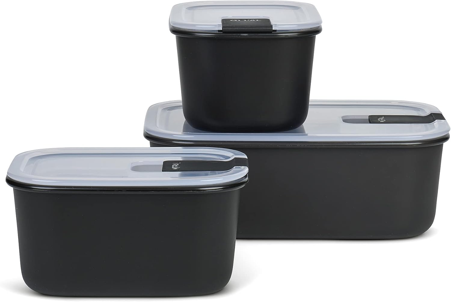 Mepal Easyclip Storage Box Set of 3 (2X450Ml + 1000Ml) &ndash; Nordic White, Bpa-Free Leakproof Food Containers, Microwave Steam Vent Lid, Freezer & Dishwasher Safe, Stackable, Made in Holland