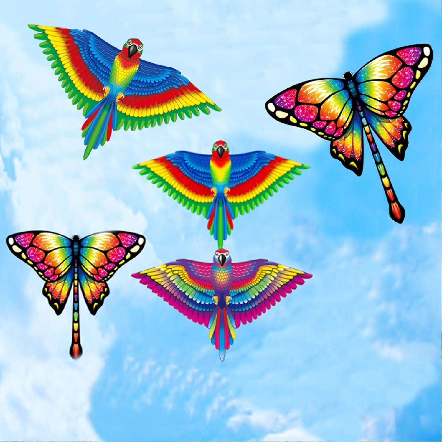 Hapurs Large Kite, Single Line Colorful Kites with Long Tail Beginner, Beach Kite with Winding Handle and Line for Kids and Audlts Beach Outdoor Park Games Activities - Dinosaur image number 7