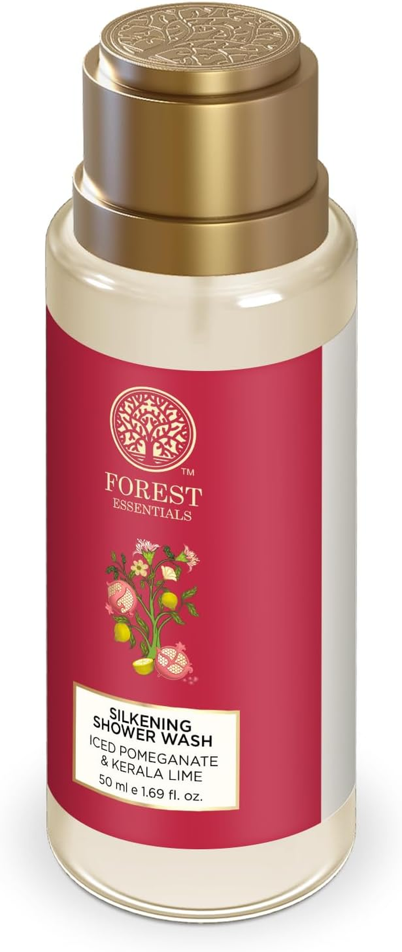 Forest Essentials Travel Size Silkening Shower Wash Iced Pomegranate & Kerala Lime 50Ml (Body Wash) image number 3