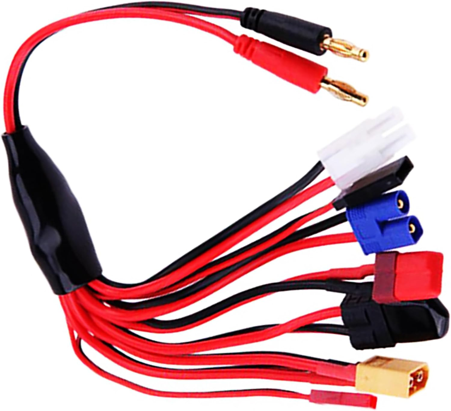 Tunghey RC Lipo Battery Charger Adapter Connector Splitter Cable, 8 in 1 Octopus Convert Wire to 4.0Mm Banana Plug Compatible with TRX, Tamiya, EC3, JST, Futaba, XT60, T- Dean image number 3