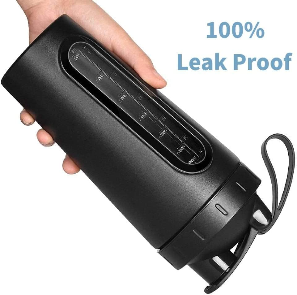 800Ml (28Oz) Stainless Steel Protein Shaker Bottle with Mixing Ball | Visible Window | Carrying Loop | Leak Proof | BPA Free | 2018 New Model | 2 Colors