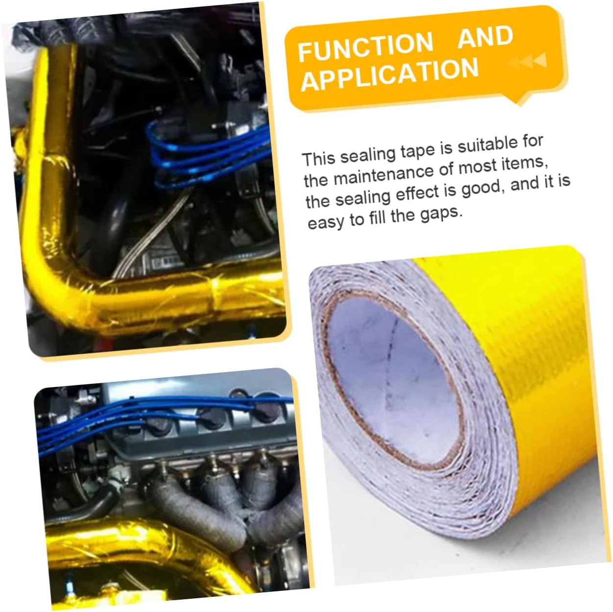 Healvian Foil Seal Tape Fireproof Adhesive Tape for Kitchen Range Hoods Automotive Engine Building Maintenance Strong Adhesion Excellent Thermal Insulation image number 2