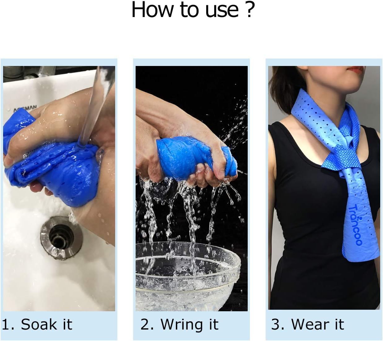 2 Packs PVA Cooling Towel(33"X7.85",Perforated Chill Towel, PVA Cooling Scarf,Sweat Rags for Workout, Gym Towel, Neck Warp Sports Towel for Running, Hiking,Swimming Golf (Blue+Pink)