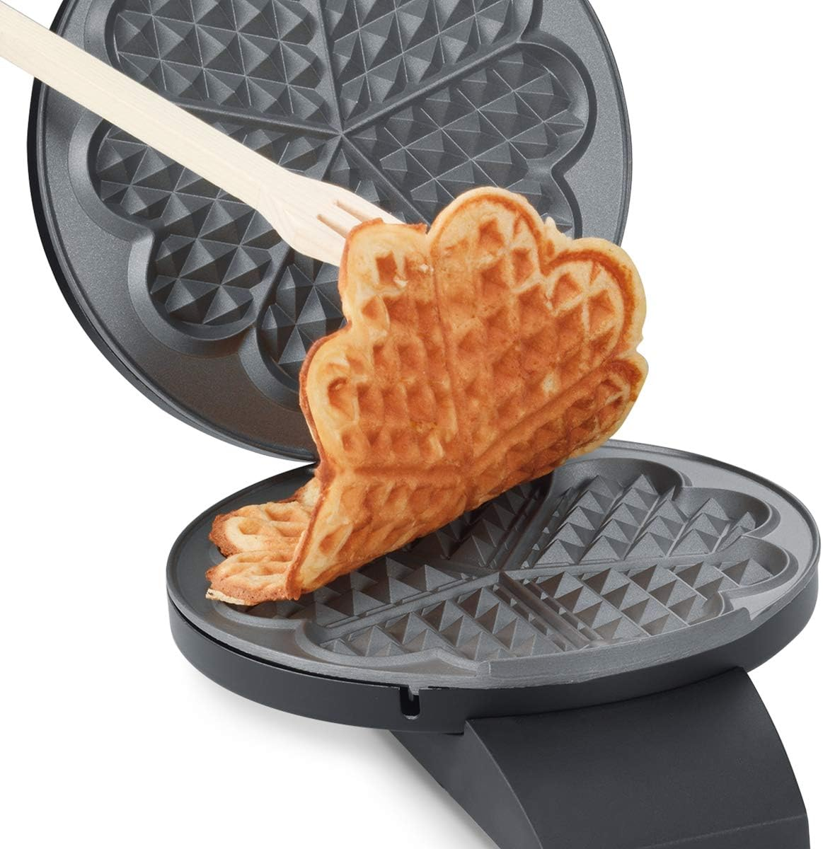 Cloer 1620 Waffle Iron for Classic Heart Wafers, 930 W, Waffle Size 15.5 Cm, Continuously Selectable Browning Degree, Black image number 6