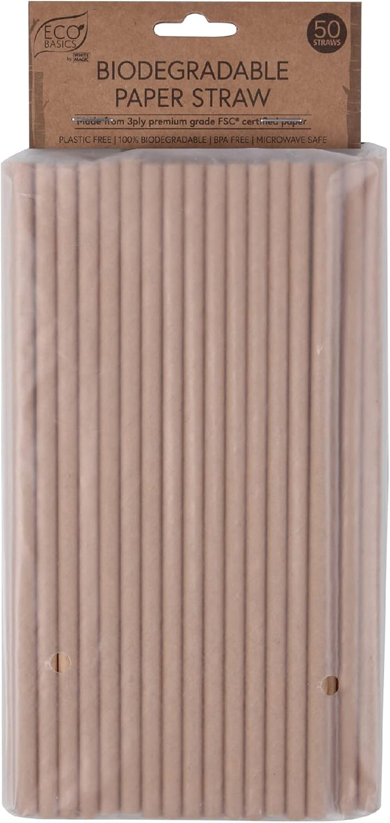 Eco Basics White Magic Biodegradable Paper Straws 50-Packs, 19.5 Cm Length image number 4