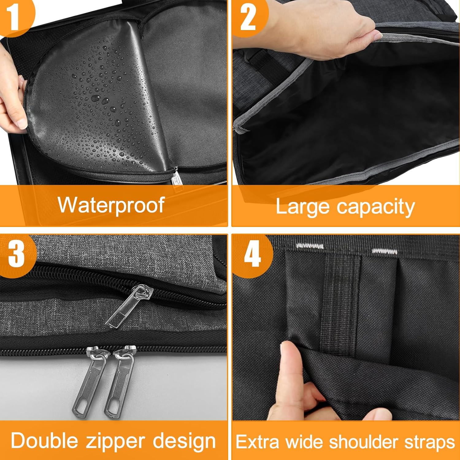 A3 Art Portfolio Case 20X26Inch 4K Waterproof Artist Carry Bag with Handle Painting Sketch Pad Storage Tote Bag Multifunction Art Handbag Backpack for Artwork Sktchbook Drawing Board Organizer - Black image number 2