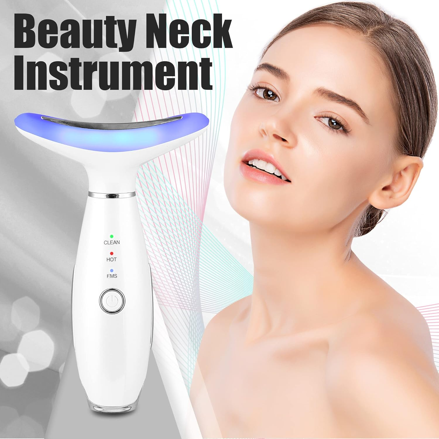 HUPZUND Neck Face Firming Wrinkle Removal Tool, Double Chin Reducer Tool, Skin Rejuvenation Beauty Massager for Skin Care,Improve,Firm,Tightening and Smooth image number 4