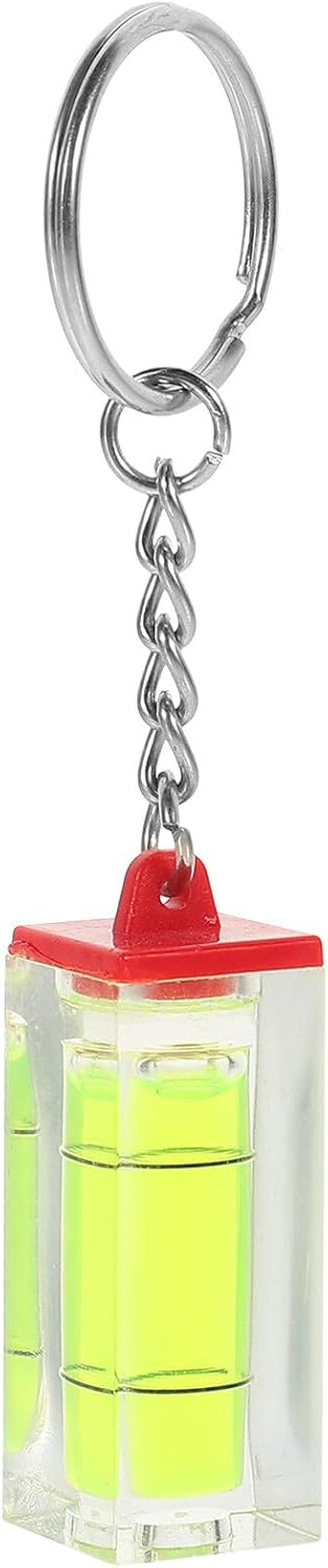 Veemoon Portable Small Bubble Level Keychain for Men Lightweight Spirit Level Pendant with Chain Accurate Measuring Tool Stylish Wallet Chain Accessory for Car Keys and Bags Random Color image number 1