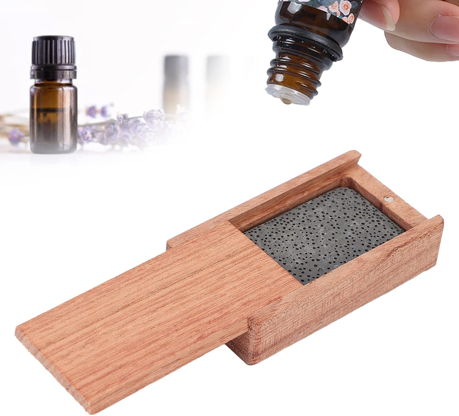 Wooden Essential Oil Diffuser, Beautiful Smell Red Rosewood Wood Essential Oil Diffuser Box Easy to Use Compact Structure Portable for Household Car image number 3