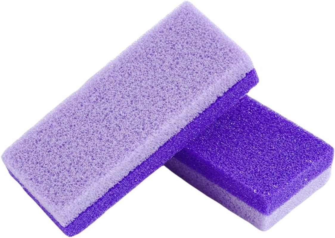 Ljxyloog 2Pcs Foot Care Exfoliator Pedicure Tool Foot Pumice Stone Block Remover Scrubber Dead Hard Skin Remover Cleaner Remover for Feet(Purple) image number 1