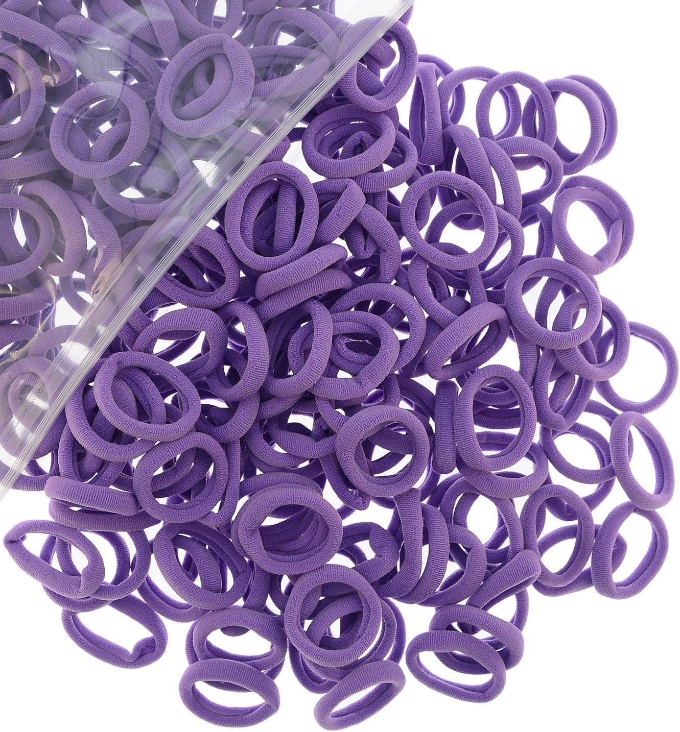 Pack of 200 Small Hair Bobbles for Girls, Elastic Hair Bobbles, Ponytail, Colourful, Mini Headband for Baby, Toddlers, Girls (Purple)