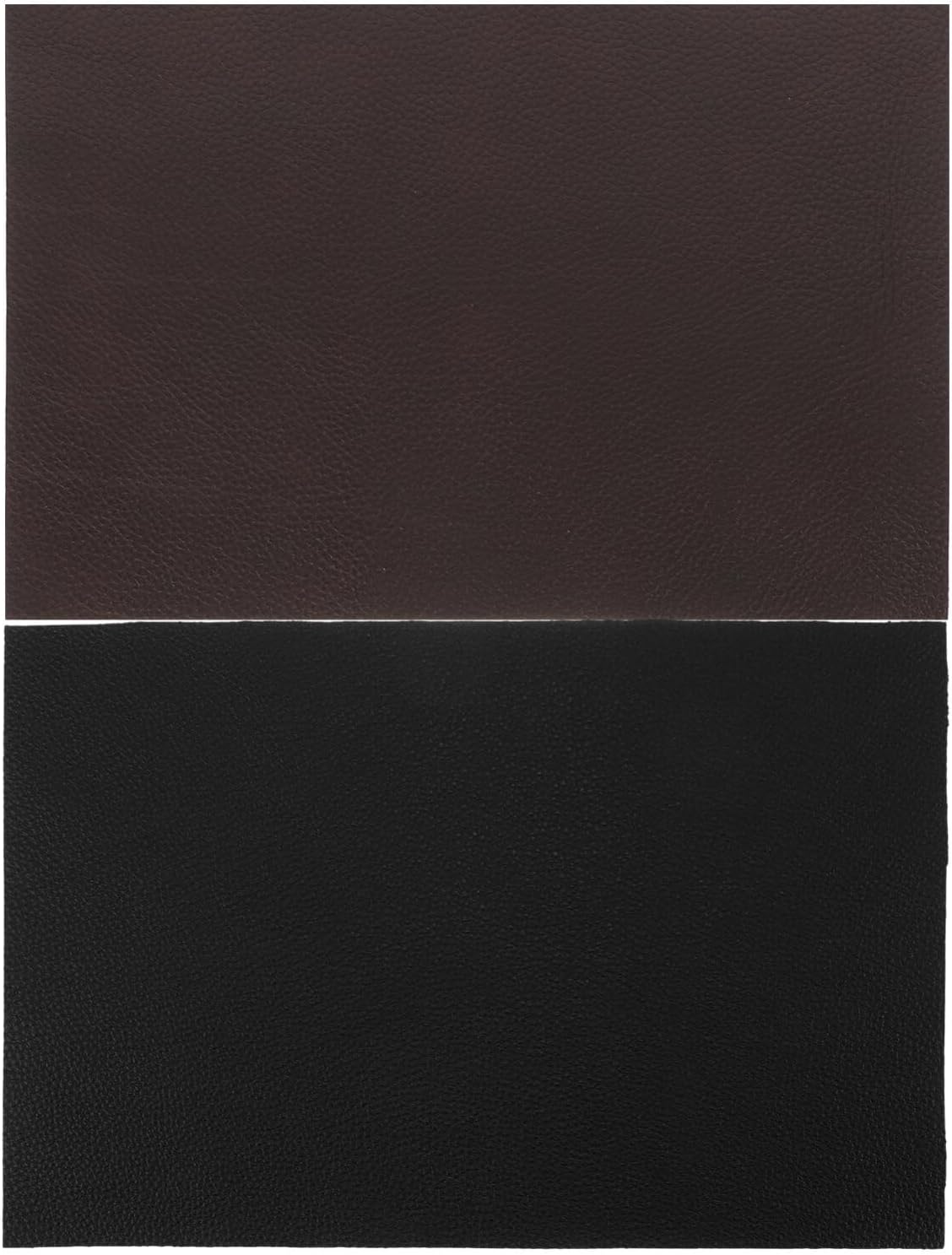 SHINEOFI 2Pcs Pre-Cut Leather Pieces Thick Leather Sheets Genuine Cowhide Leather Fabrics for Crafts Sewing Sofa Repairing Black, Coffee image number 1