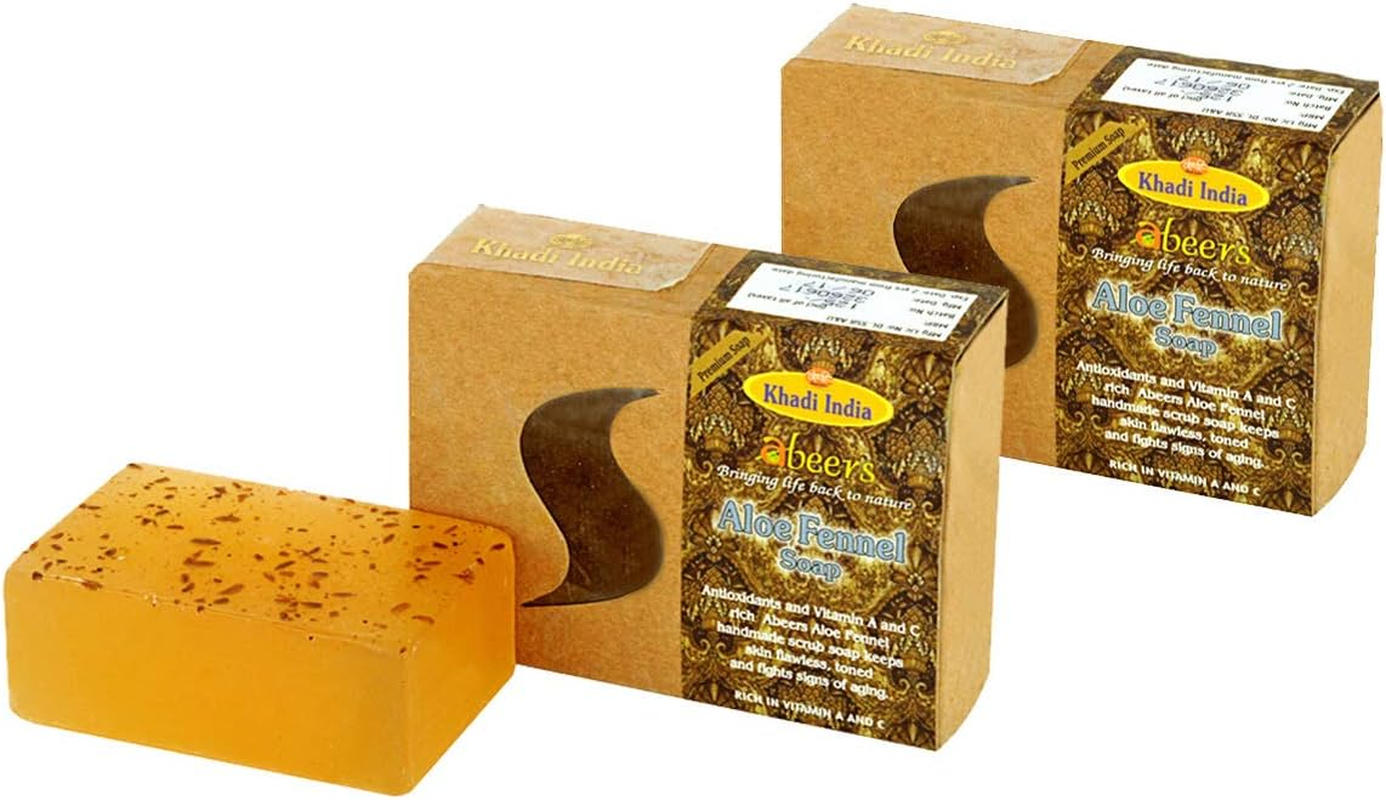 Khadi Abeers Aloe Fennel Premium Soap, 125 G (Pack of 2), 125 G (Pack of 2)