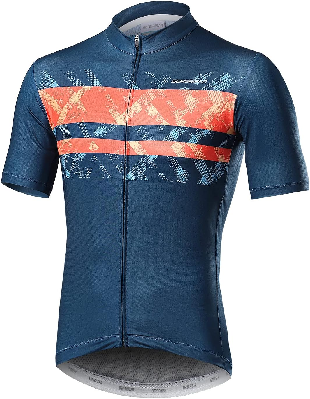 BERGRISAR Cycling Jersey Mens Bike Shirts Short Sleeve Bicycle Biking Clothes with Pockets