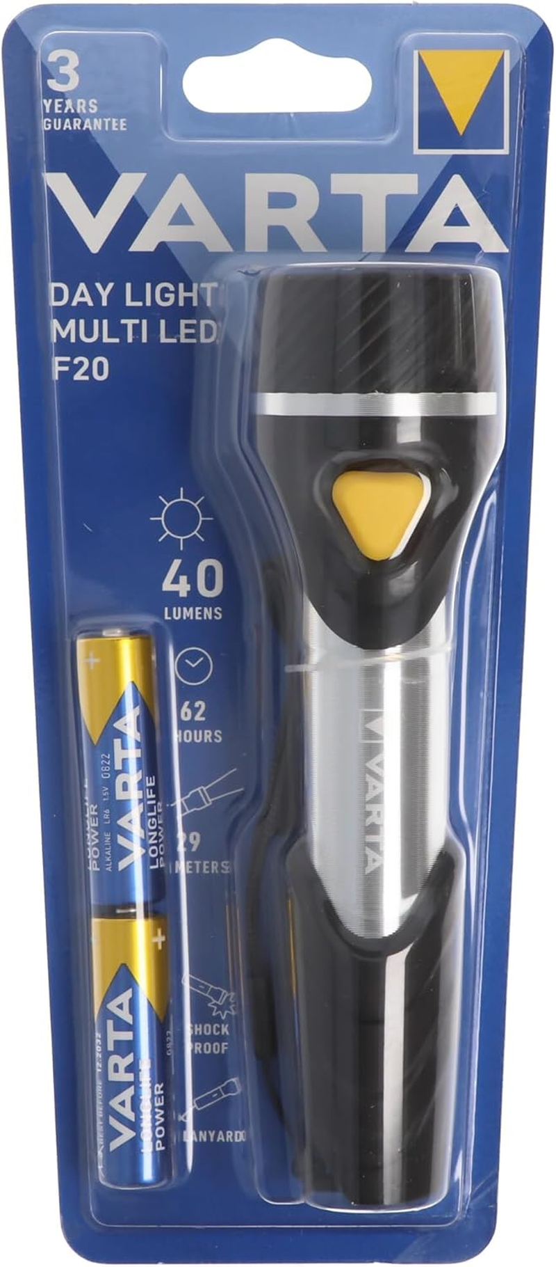 VARTA Day Light Multi LED F20 Torch with 9 Leds (Incl 2Xaa Longlife Power Battery, Ideal for Domestic Use, Camping, Fishing, in the Garage, Cases of Emergency, Power Cuts, Outdoor) image number 5