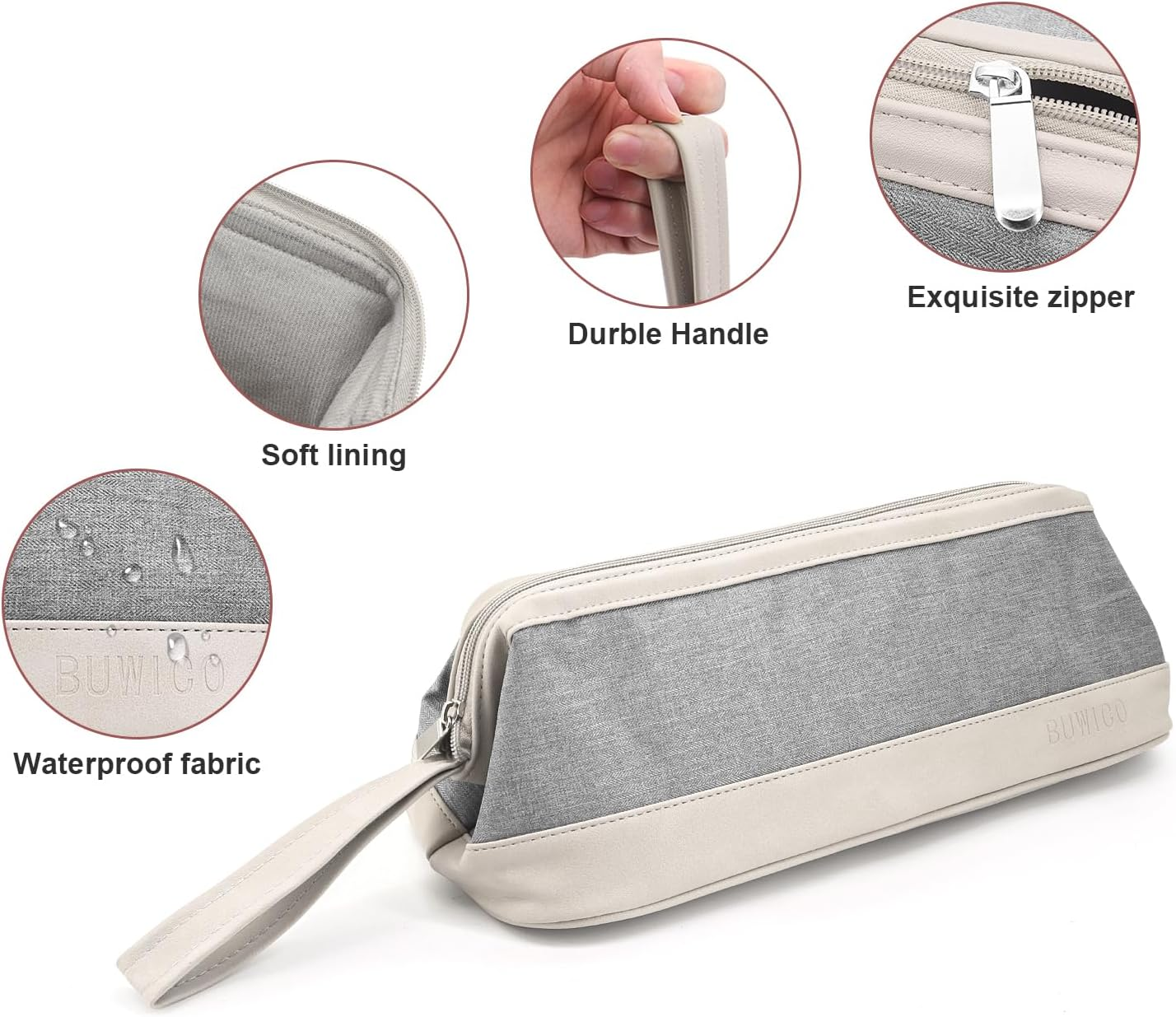 Buwico Airwrap Travel Case for Dyson/Shark Flexstyle, Travel Pouch for Dyson Airwrap/Shark Flexstyle Complete Styler and Attachments, Travel Bag for Dyson/Shark Hair Dryer, Off-White, Travel Case image number 1