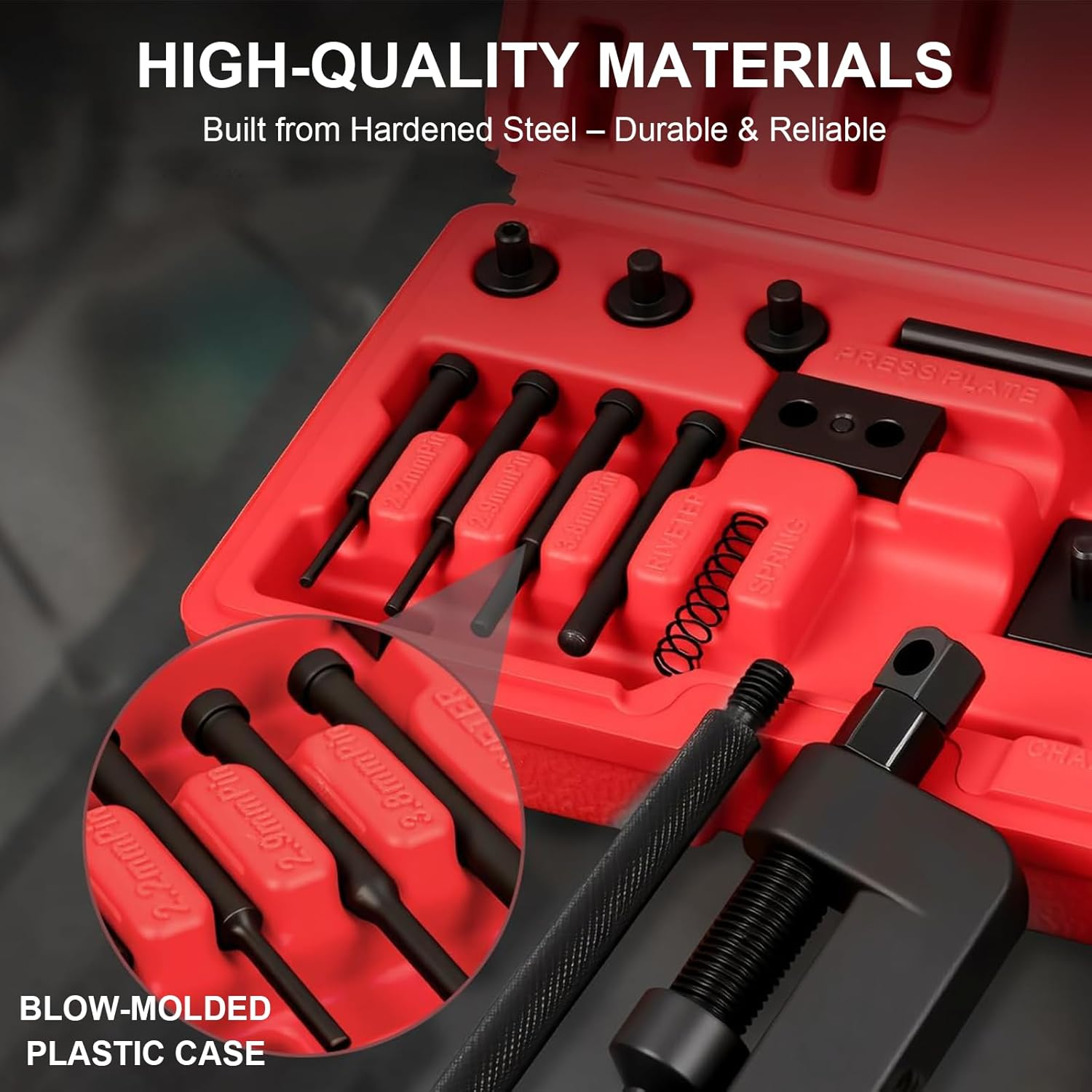 MAEZOE Motorcycle Chain Breaker Tool Kit Efficient Chain Cutter and Rivet Tool Durable Portable for Motorcycles Bikes ATV Repair DIY Enthusiasts Mechanics